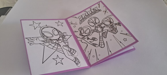 30 Lembrancinhas Spidey e Seus Amigos Livrinho Colorir Rosa