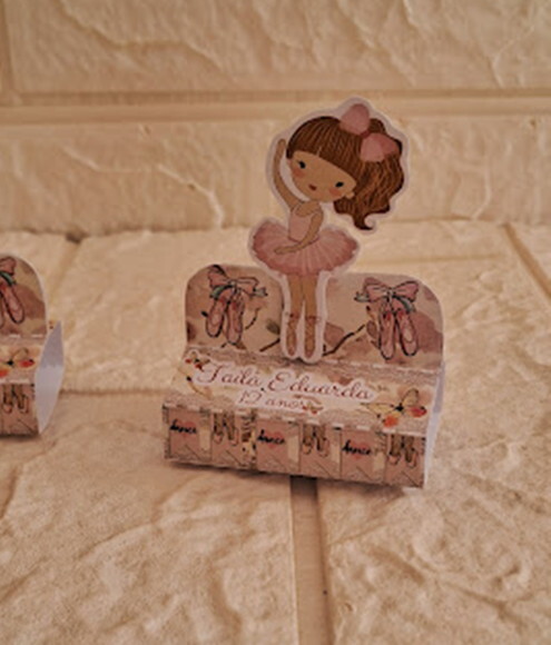 40 Caixas Porta Bis Bailarina Lembrancinha Aniversário Festa