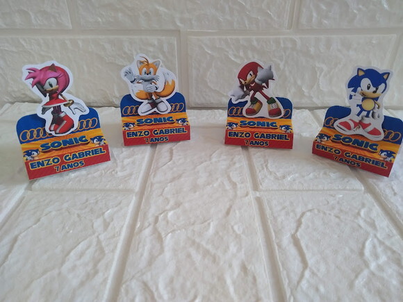 40 Caixas Porta Bis Sonic Lembrancinha Aniversário Festa