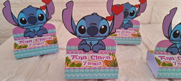 40 Caixas Porta Bis Stitch Lembrancinha de Aniversário Festa