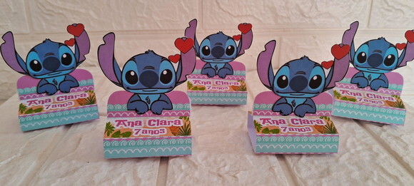 40 Caixas Porta Bis Stitch Lembrancinha de Aniversário Festa