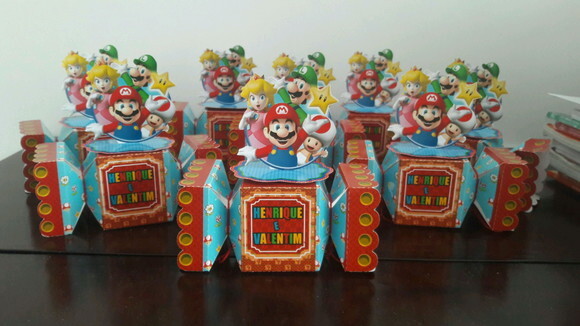 40 Caixas Super Mario Lembrancinhas Aniversário Festa