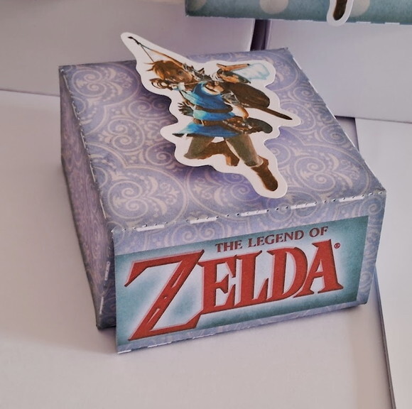 40 Lembrancinha Aniversário Kit Festa Caixinhas Zelda Azul
