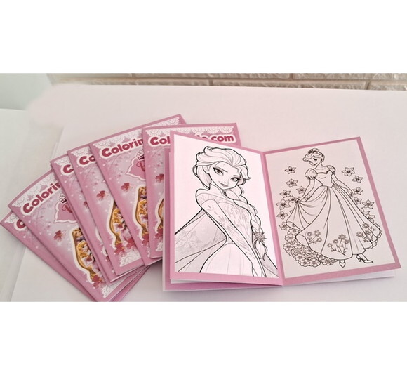 40 Lembrancinhas Aniversário Mini Livrinho Colorir Princesas
