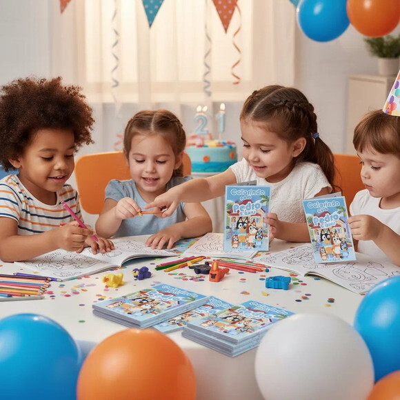 40 Lembrancinhas Aniversário Mini Livrinho de Colorir Bluey
