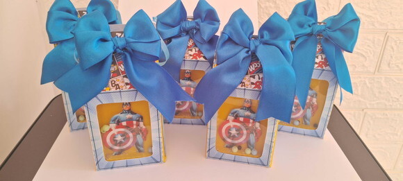 40 Lembrancinhas Heróis Aniversário Kit Festa Caixinhas Luxo