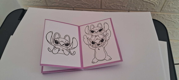 40 Lembrancinhas Mini Livrinhos Colorir Stitch e Angel Festa