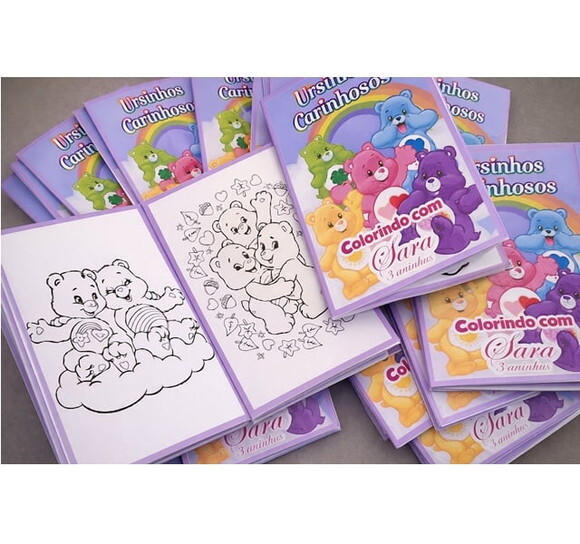 40 Lembrancinhas Ursinhos Carinhosos Mini Livrinho Festa