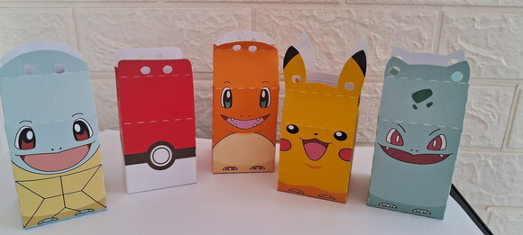 50 Lembrancinhas Pokemon Caixa Milk Aniversário Festa