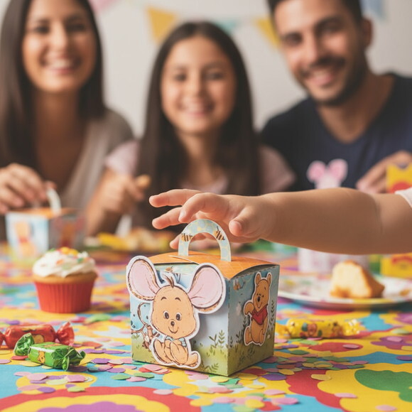 60 Caixas Ursinho Pooh Lembrancinhas Aniversário Festa