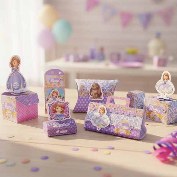 60 Lembrancinhas de Aniversário Princesa Sofia Personalizado