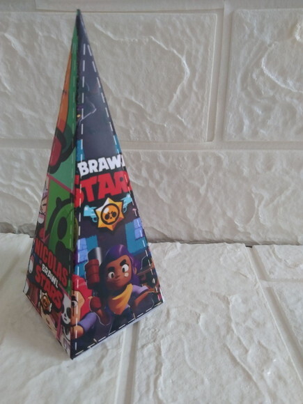 Braw Stars Lembrancinha Personalizada Caixa Pirâmide 10 un