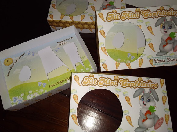 Caixa Kit Mini Confeiteiro Coelho Coelhinho Neutro