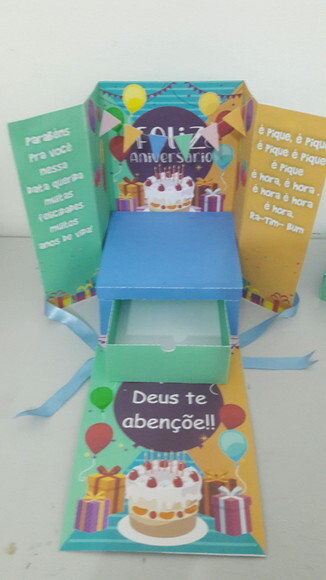 Caixa para Mini Bolo Caixa Cenario Festa em Casa