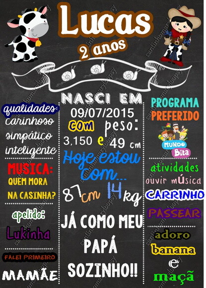 Chalkboard Lousinha Personalizada