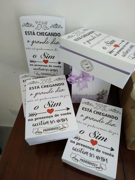 Convite Caixa Padrinhos Casamento Lembrancinha Casamentos