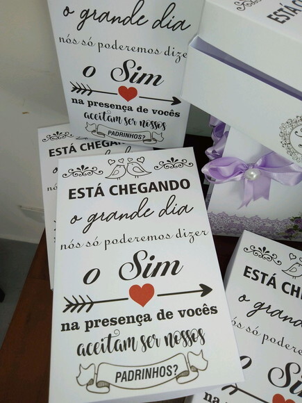 Convite Caixa Padrinhos Casamento Lembrancinha Casamentos