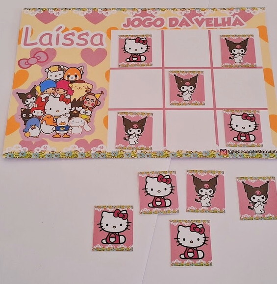 Jogo da Velha Lembrancinha Aniversário Hello Kitty e Amigos