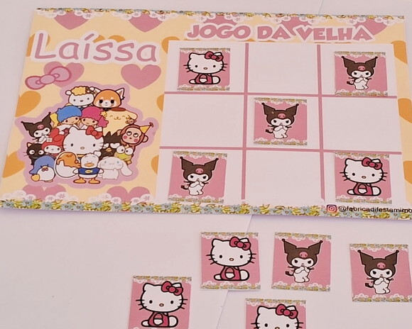Jogo da Velha Lembrancinha Aniversário Hello Kitty e Amigos
