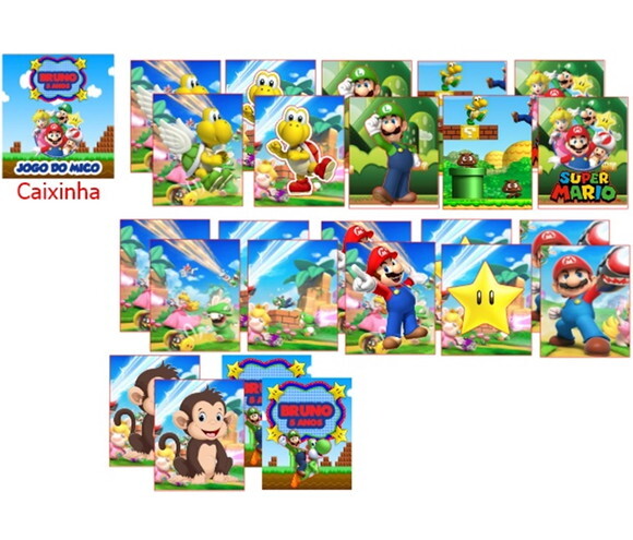 Jogo do Mico Super Mario Lembrancinha Personalizada 15 un