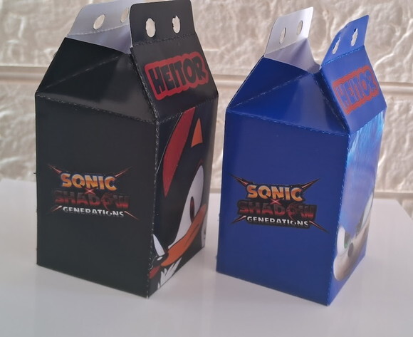 Kit 10 Caixinhas Milk Sonic Shadow Lembrancinhas Aniversário