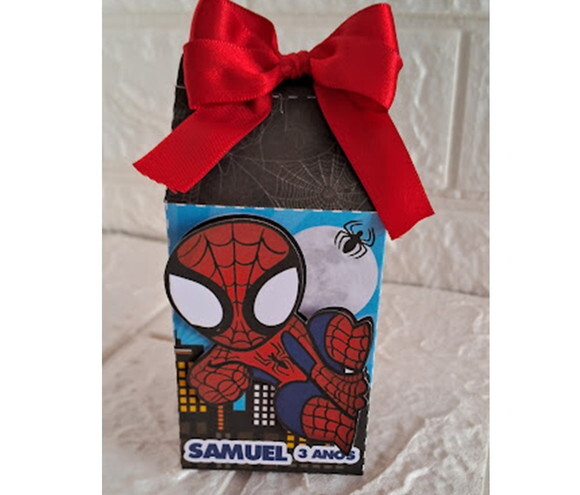Kit 25 Lembrancinhas Homem - Aranha 3d Caixa Milk Festa