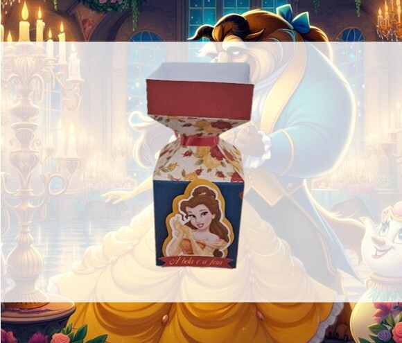 Kit 30 Caixinhas Lembrancinha Personalizada a Bela e a Fera