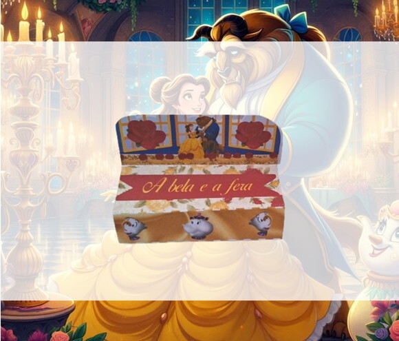 Kit 50 Caixas Personalizadas a Bela e a Fera Aniversário