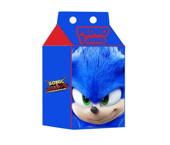 Kit 60 Caixinhas Milk Sonic Shadow Lembrancinhas Aniversário