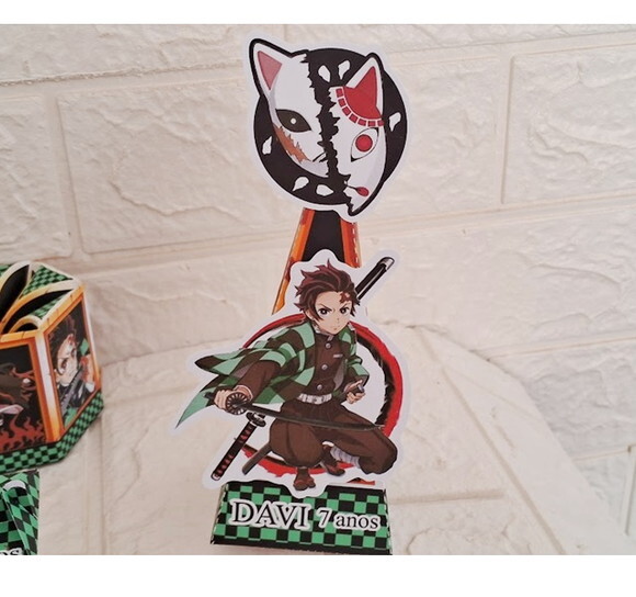 Kit 60 Itens Lembrancinhas Personalizada Demon Slayer Festa
