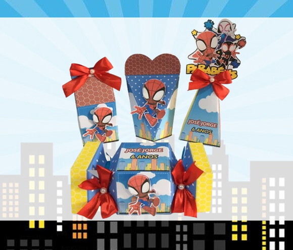 Kit de Personalizados Homem Aranha Lembrancinha Aniversário