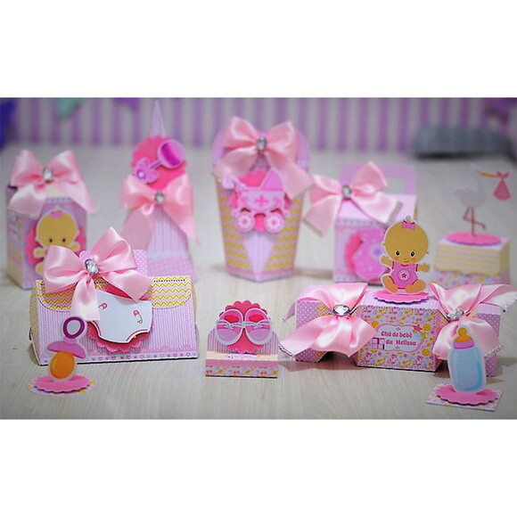 Kit de Personalizados Lembrancinhas Chá de Bebê Menina