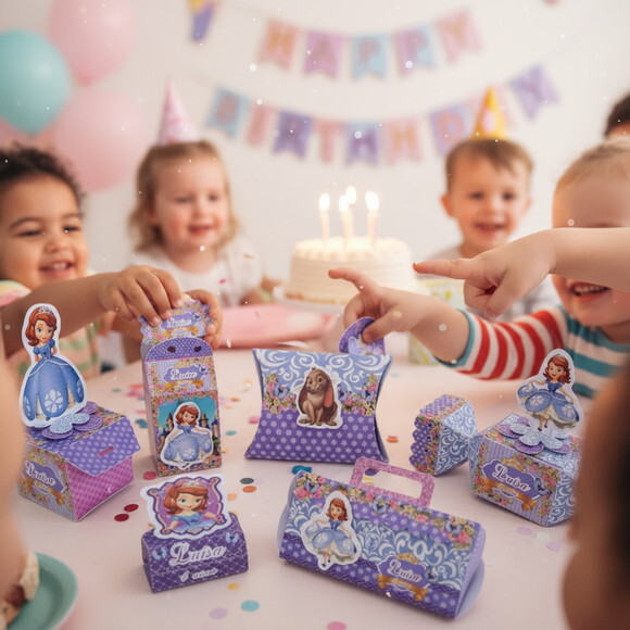 Kit de Personalizados Lembrancinhas Princesa Sofia 145 Itens