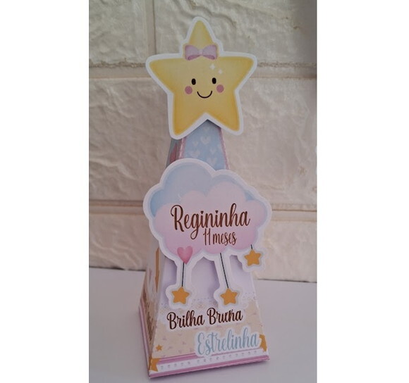 Kit Festa Brilha Brilha Estrelinha Lembrancinha Topo de Bolo