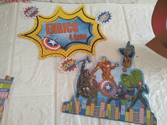Kit Festa Liga da Justiça Decoração de Aniversário Topo Bolo