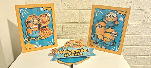 Kit Festa Minnions Decoração Minions Topo de Bolo Docinhos