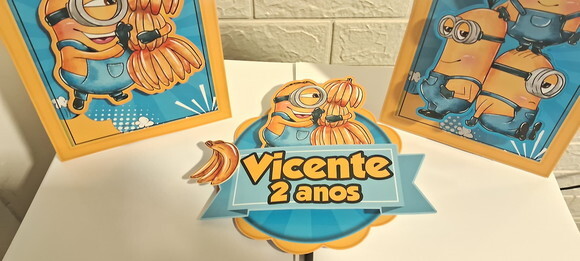 Kit Festa Minnions Decoração Minions Topo de Bolo Docinhos
