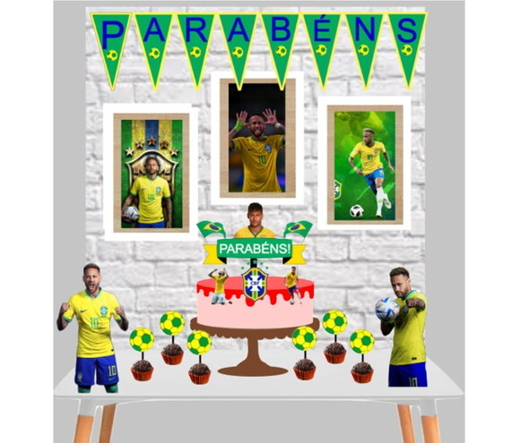 Kit Festa Só Um Bolinho Neymar Decoração Aniversário Neymar