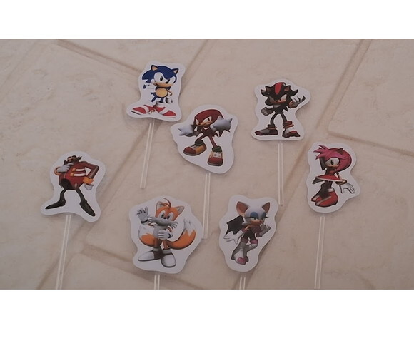 Kit Festa Sonic Shadow Decoração Aniversário Topo de Bolo