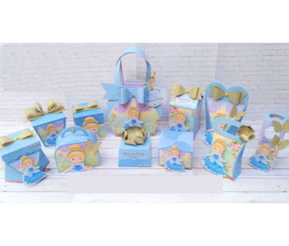 Kit Lembrancinha Personalizada Cinderela 50 Peças