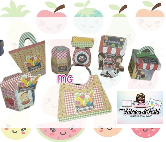 Kit Lembrancinhas Quitandinha Frutinhas Feirinha Festa 30 un