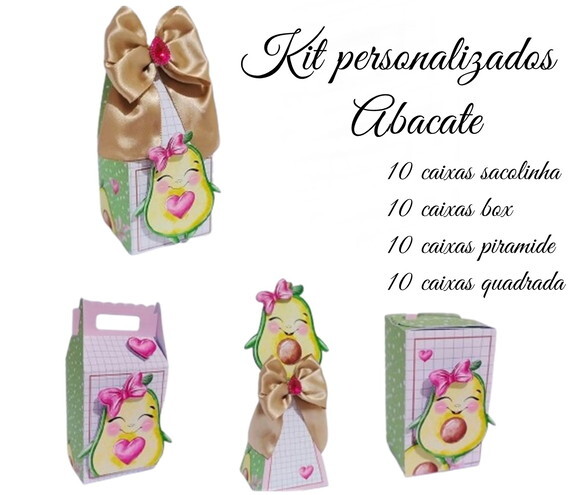 Kit Personalizados Abacate Lembrancinhas Festa Abacate Caixa