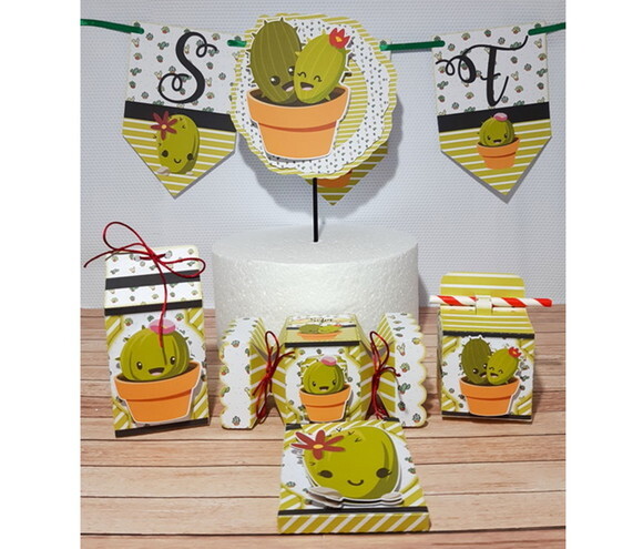 Kit: 30 Lembrancinhas Personalizadas Cactos