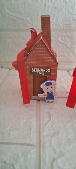 Lembrancinha os Três Porquinhos Caixinha Casinha Festa 15 un