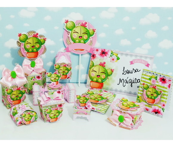 Lembrancinha Personalizada Cacto 30 Peças Kit Festa