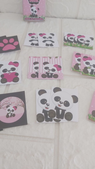Lembrancinha Personalizada Panda Rosa Jogo da Memória 15 un