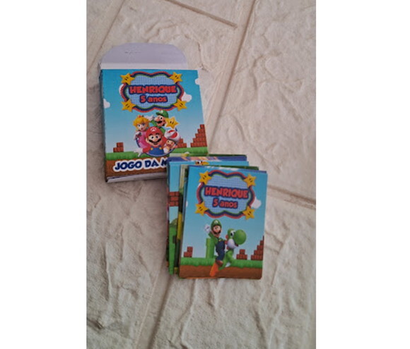 Lembrancinha Personalizada Super Mario Jogo da Memória 15 un