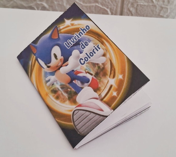 Lembrancinha Sonic Mini Livrinho de Colorir Kit Festa Sonic