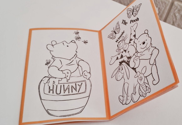 Lembrancinha Ursinho Pooh Caixa Milk e Livrinho de Colorir