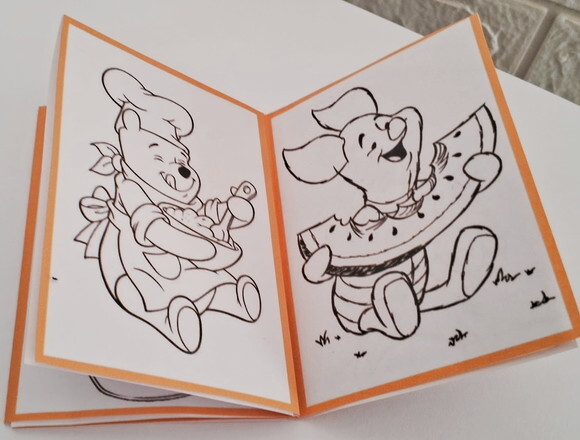 Lembrancinha Ursinho Pooh Mini Livrinho de Colorir Kit Festa